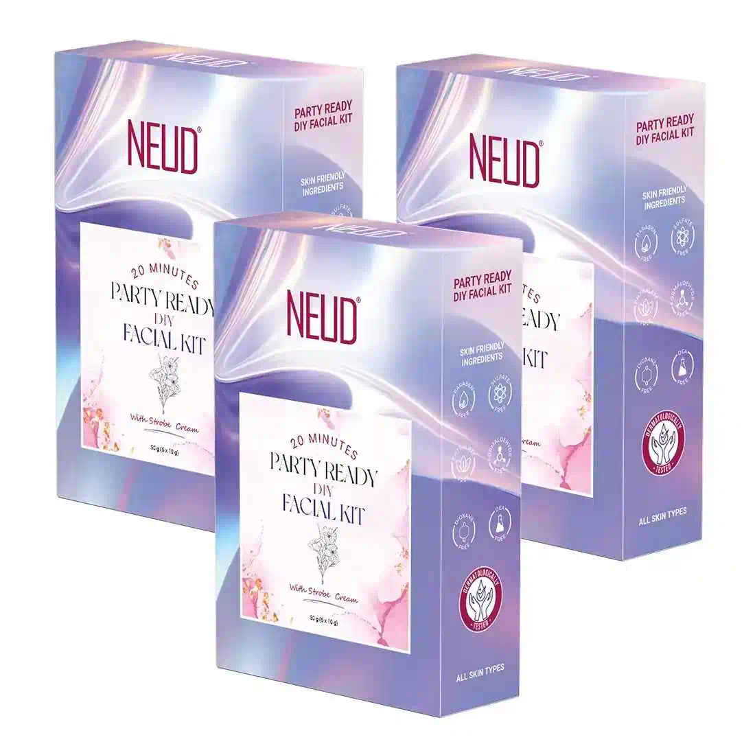 NEUD Party-Ready DIY Facial Kit with Strobe Cream for Fabulous Glow at Home - 50g