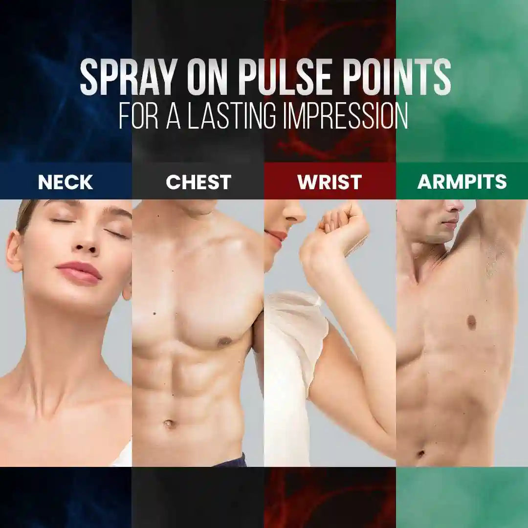 Use NEUD Perfumed Body Spray on Pulse Points Like Wrists, Neck, Armpits and Chest - everteen-neud.com