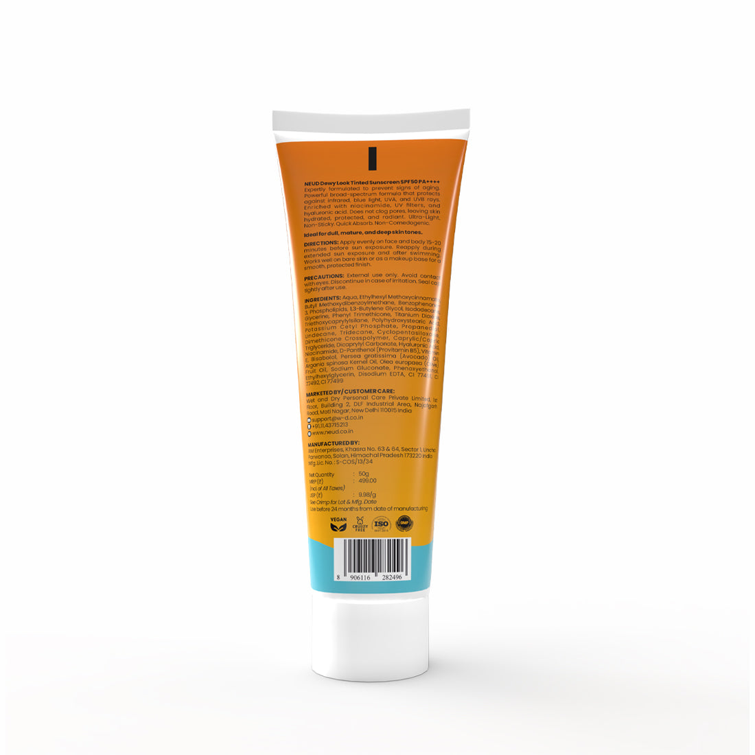 NEUD Deep Tone Dewy Look Tinted Sunscreen SPF 50 PA++++ with Hyaluronic Acid – 50g
