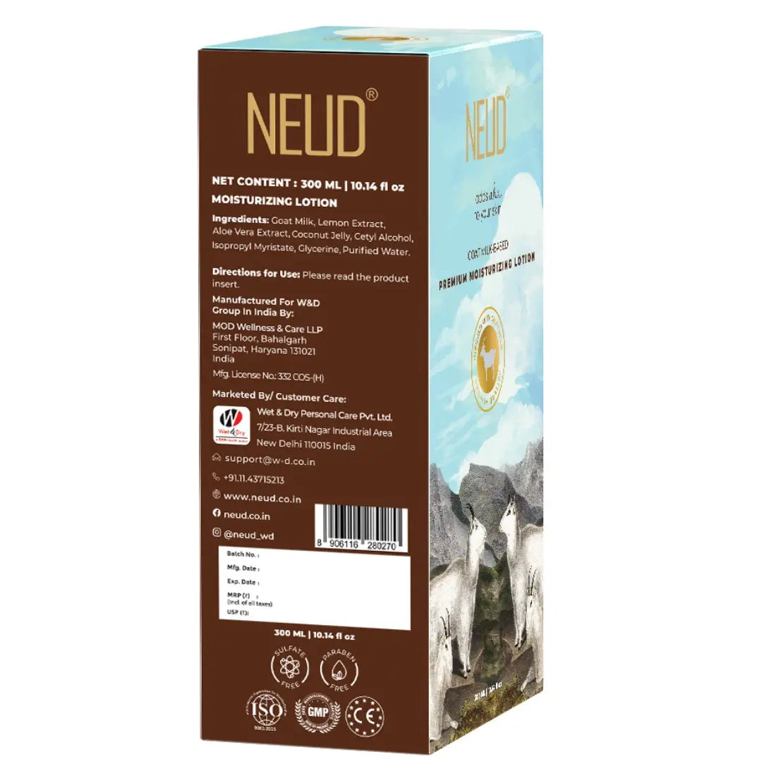 NEUD Goat Milk Moisturizing Lotion for Men and Women