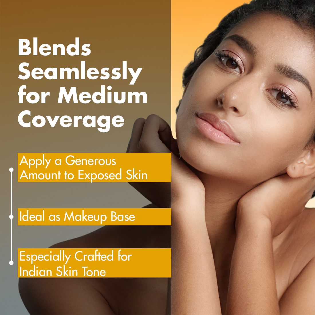 NEUD Dewy Look Tinted Sunscreen with SPF 50++++ and Hyaluronic Acid, Ultra-Light, No White Cast - 50ml