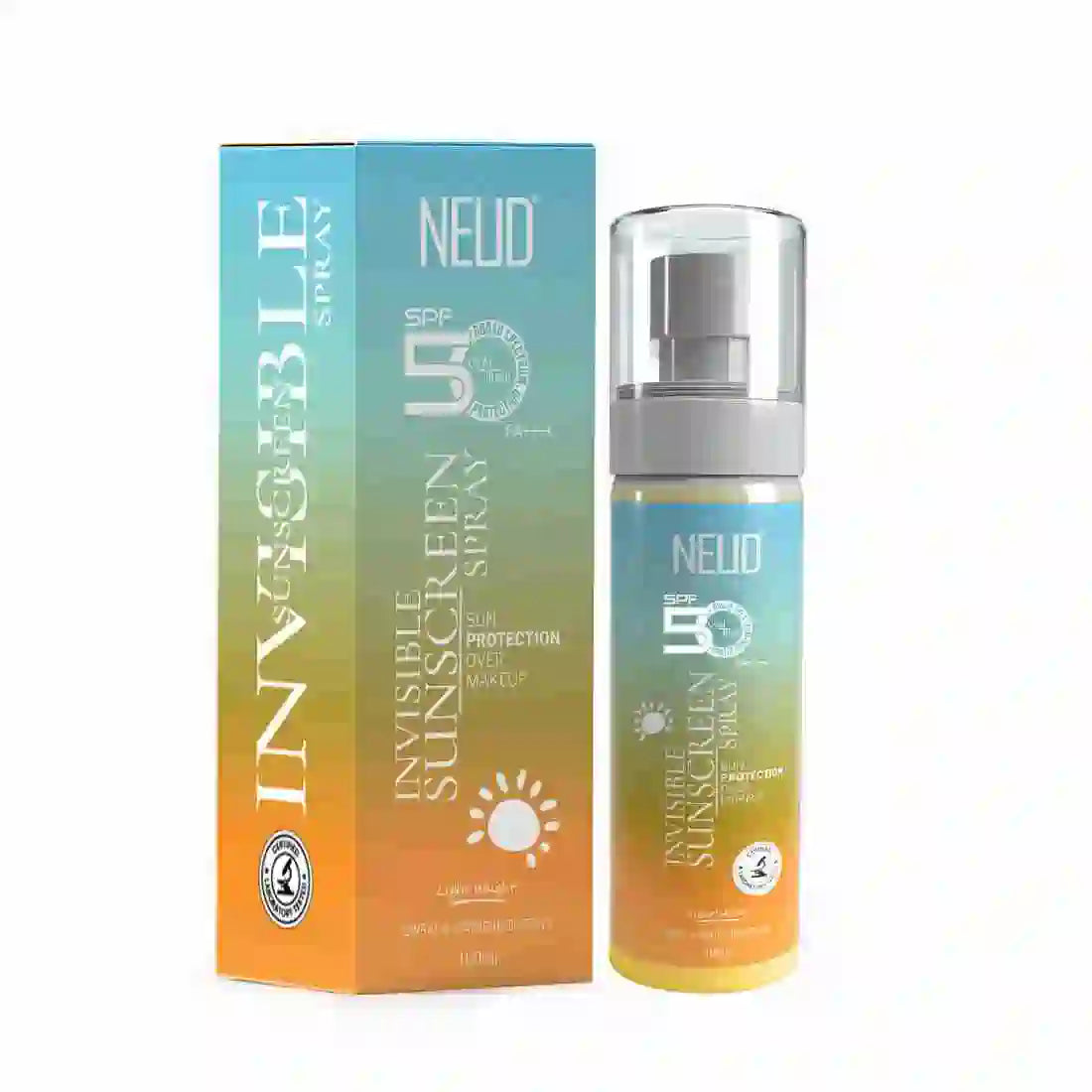 NEUD Invisible Sunscreen Spray with SPF 50++++ For Sun Protection Over Makeup, Ultra-Light, No White Traces - 100ml