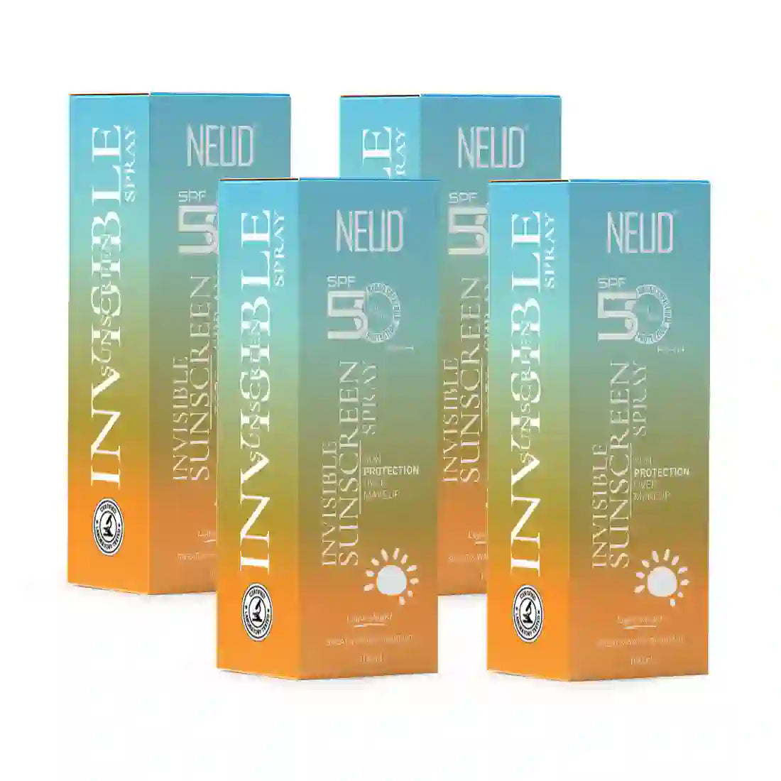 NEUD Invisible Sunscreen Spray with SPF 50++++ For Sun Protection Over Makeup, Ultra-Light, No White Traces - 100ml