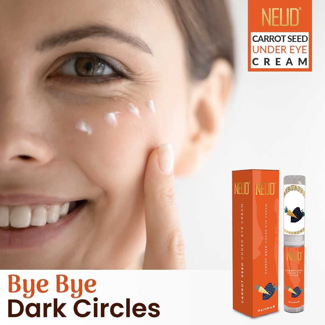 NEUD Carrot Seed Premium Under Eye Cream for Men & Women - 10g
