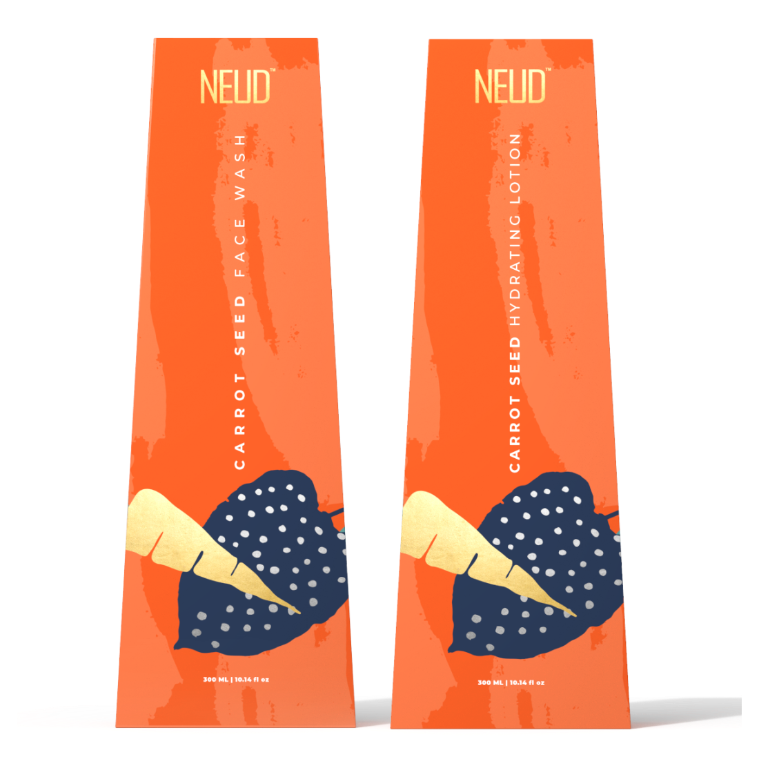 NEUD Carrot Seed Premium Face Wash & Hydrating Lotion Combo for Men & Women (300 ml Each)