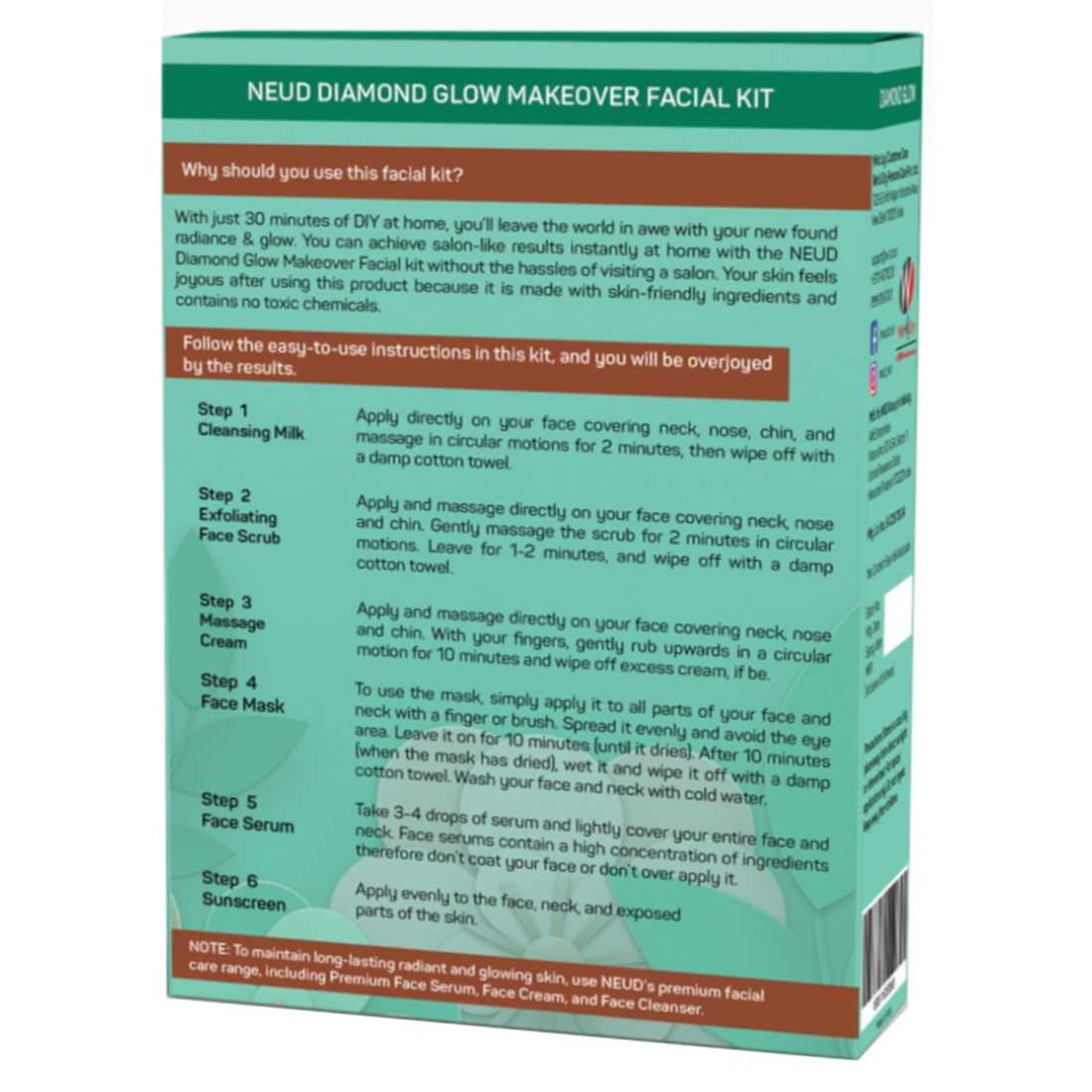 NEUD 6-Step DIY Makeover Facial Kit for Salon-Like Glow at Home