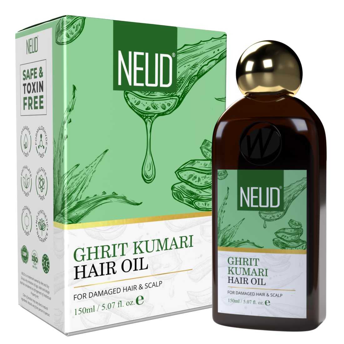NEUD Premium Ghrit Kumari Aloe Vera Hair Oil for Men and Women