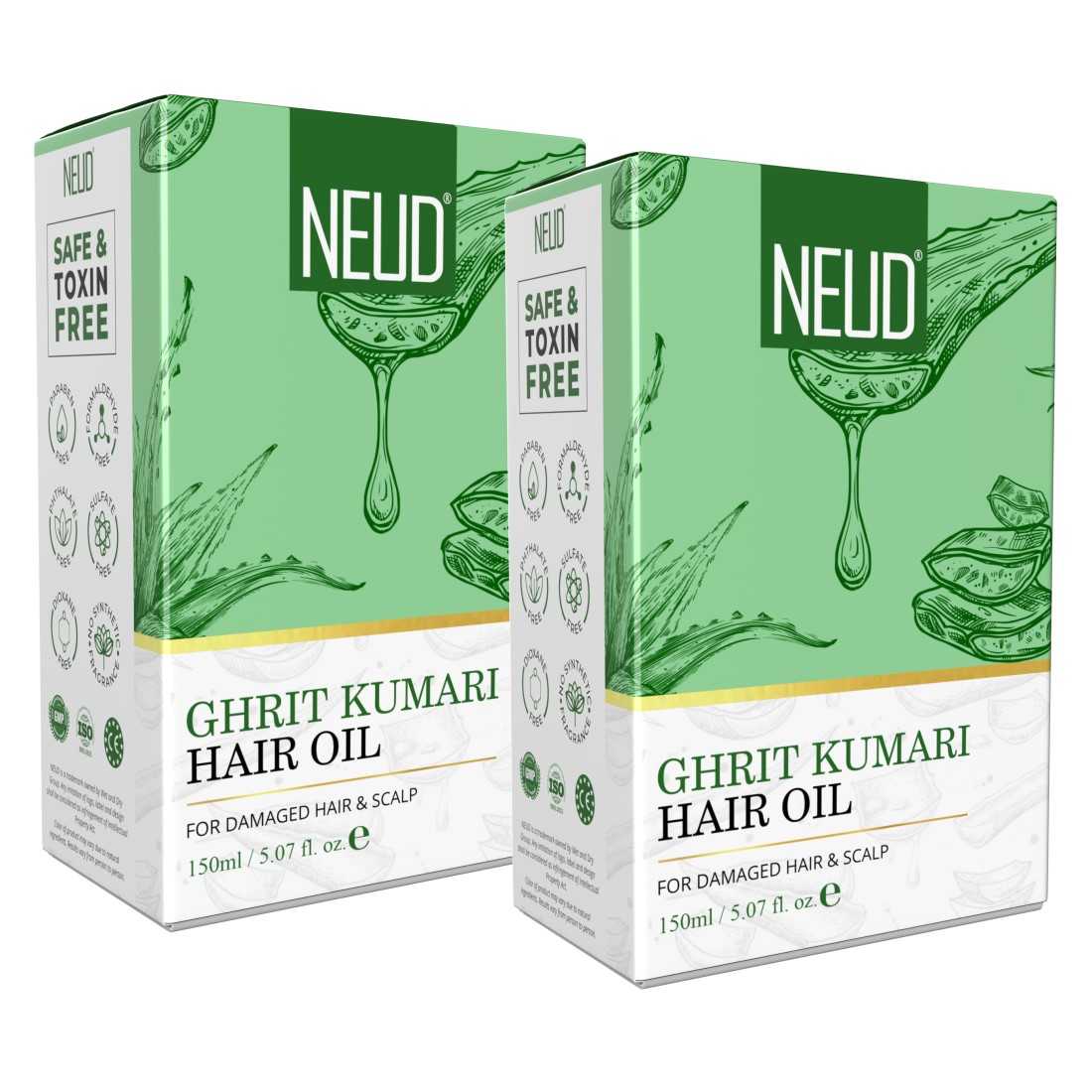 NEUD Premium Ghrit Kumari Aloe Vera Hair Oil for Men and Women