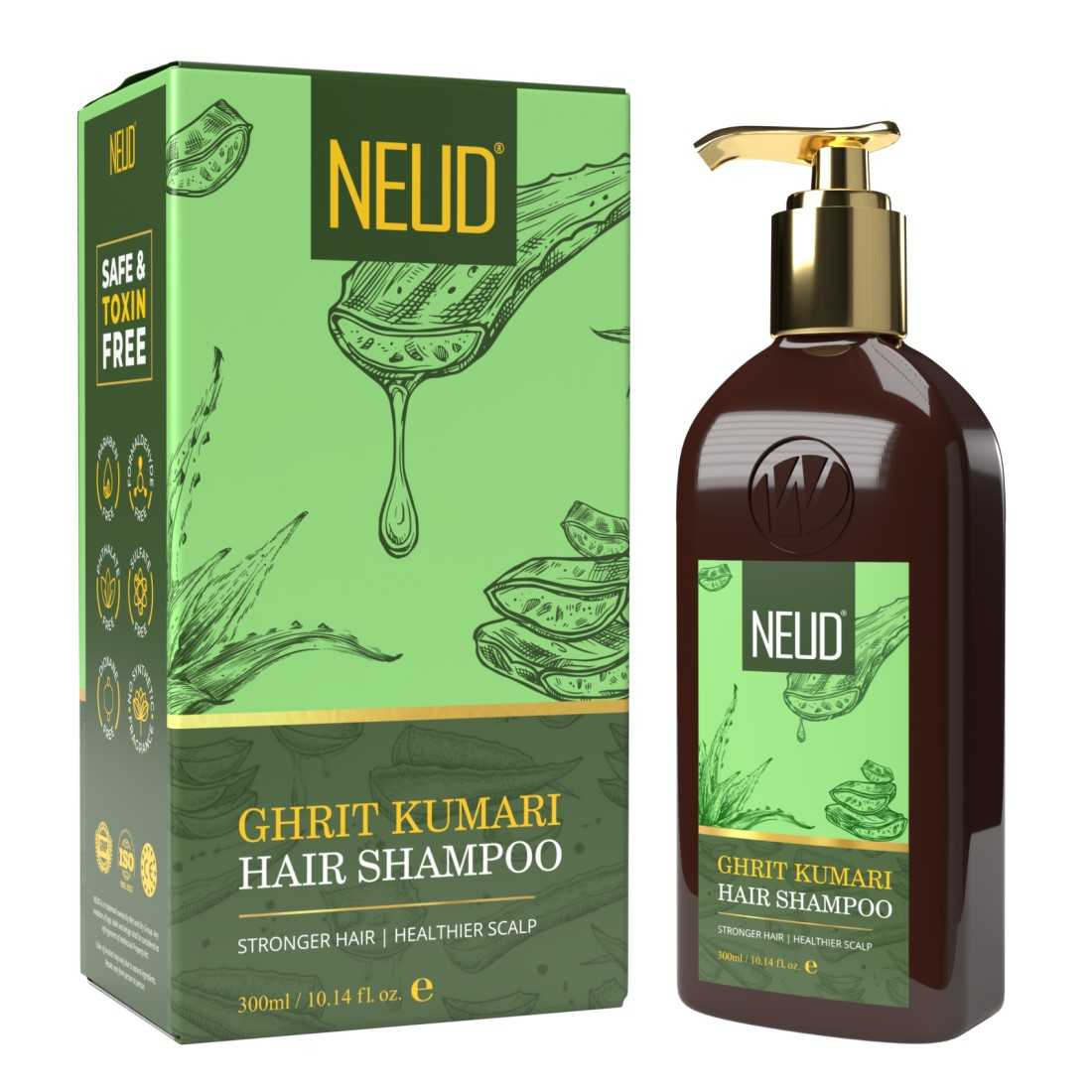 NEUD Premium Ghrit Kumari Aloe Vera Hair Shampoo for Men and Women