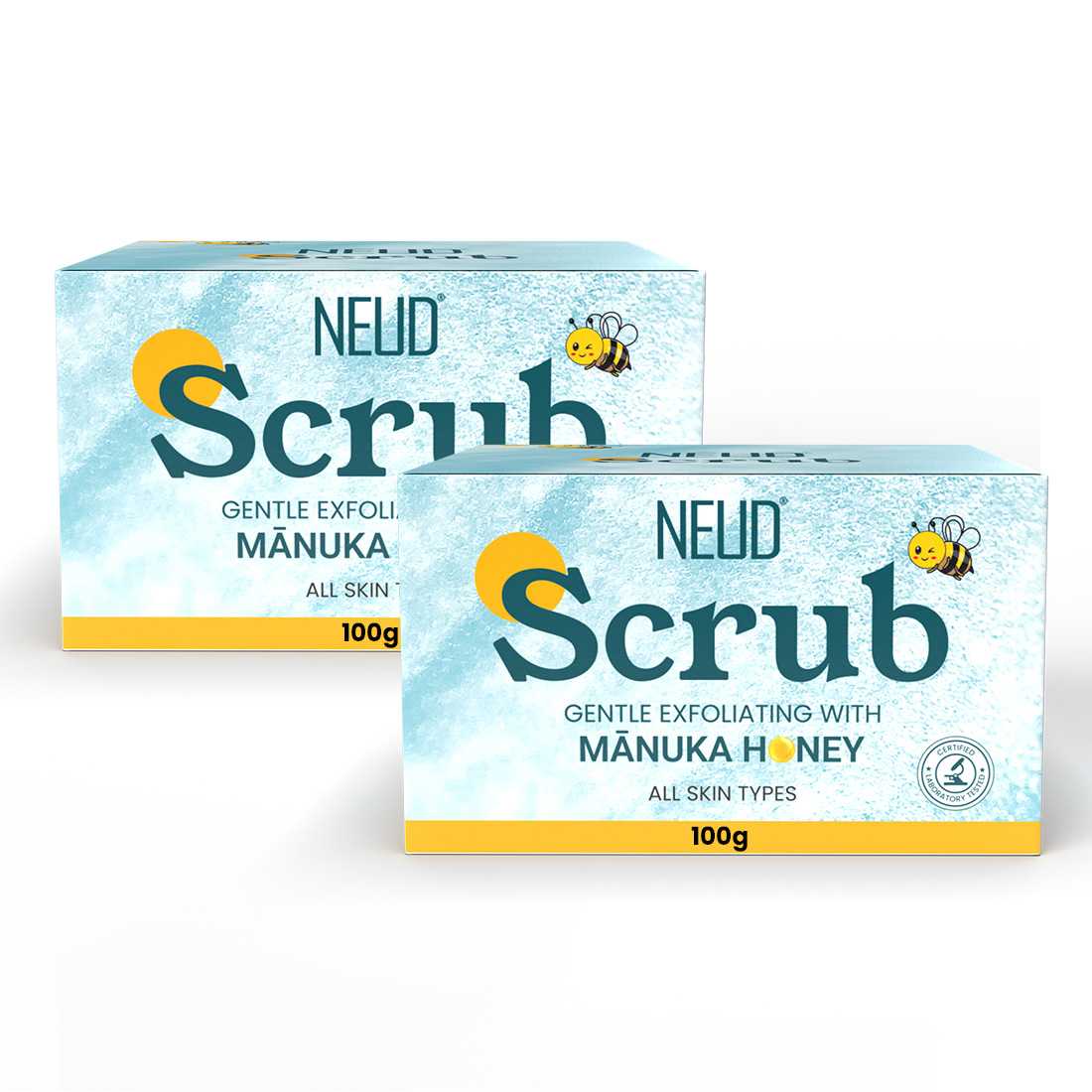 NEUD Gentle Exfoliating Scrub with Manuka Honey, Kojic Acid and Alpha Arbutin for Naturally Clear Skin - 100g