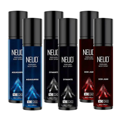 NEUD 3-in-1 Perfumed Body Sprays, Long-Lasting Deodorants, No Gas, No CFC Formula - 3 x 120ml Each