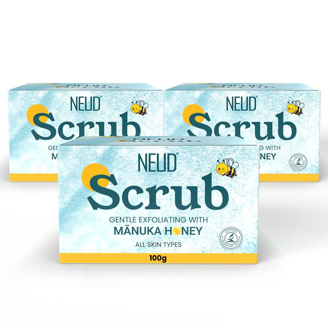 NEUD Gentle Exfoliating Scrub with Manuka Honey, Kojic Acid and Alpha Arbutin for Naturally Clear Skin - 100g