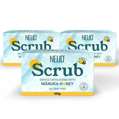 NEUD Gentle Exfoliating Scrub with Manuka Honey, Kojic Acid and Alpha Arbutin for Naturally Clear Skin - 100g