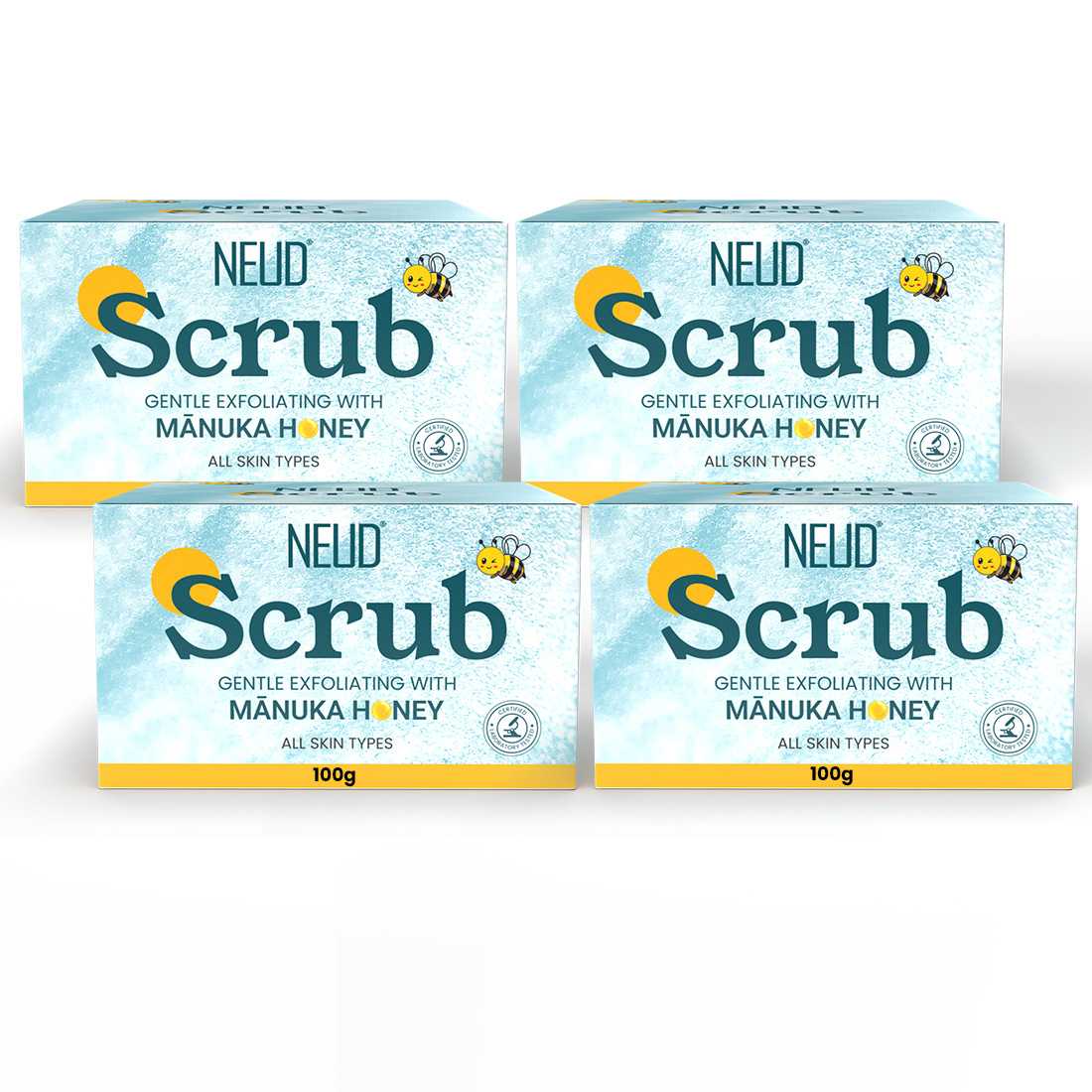 NEUD Gentle Exfoliating Scrub with Manuka Honey, Kojic Acid and Alpha Arbutin for Naturally Clear Skin - 100g