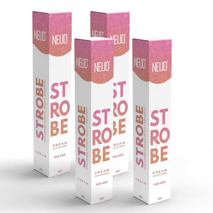 NEUD Strobe Cream Rose Gold with Cocoa Butter and Hyaluronic Acid, Lab Tested All-in-One Makeup Beauty Enhancer - 50g