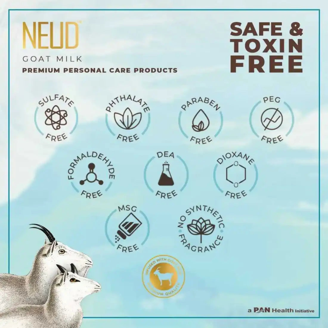 NEUD Goat Milk Premium Face Wash for Men & Women - Get Zipper Pouch Free!