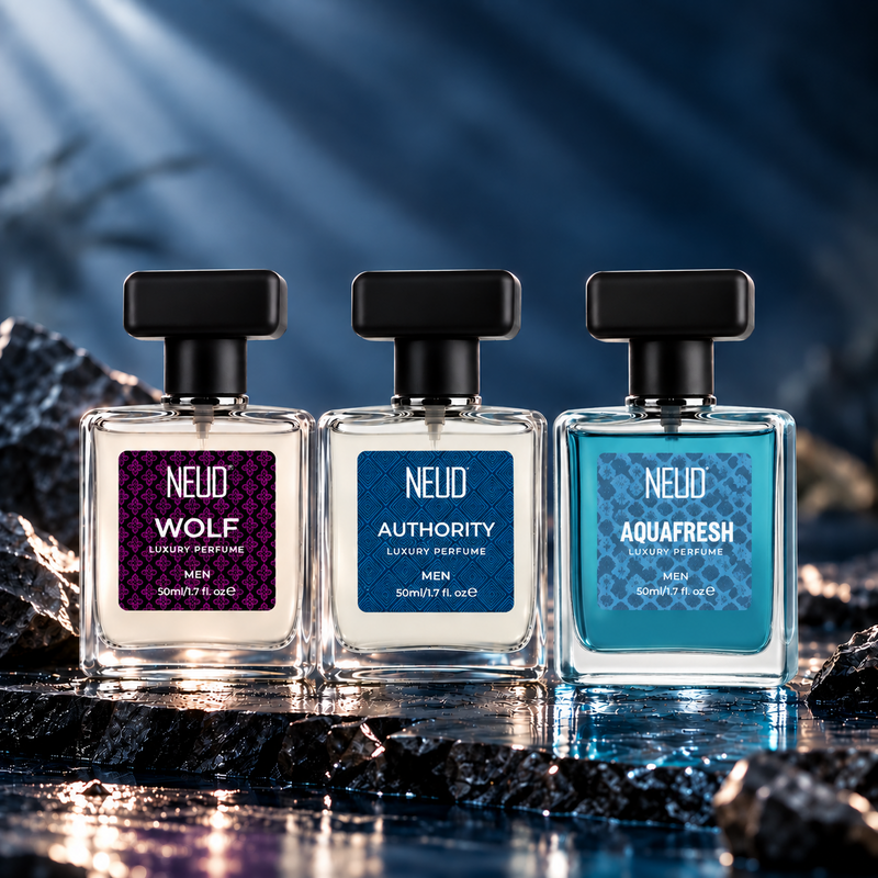 NEUD Luxury Perfume Gift Set for Men 3x50ml - Long-Lasting Strong Fragrances for Daily and Party Use