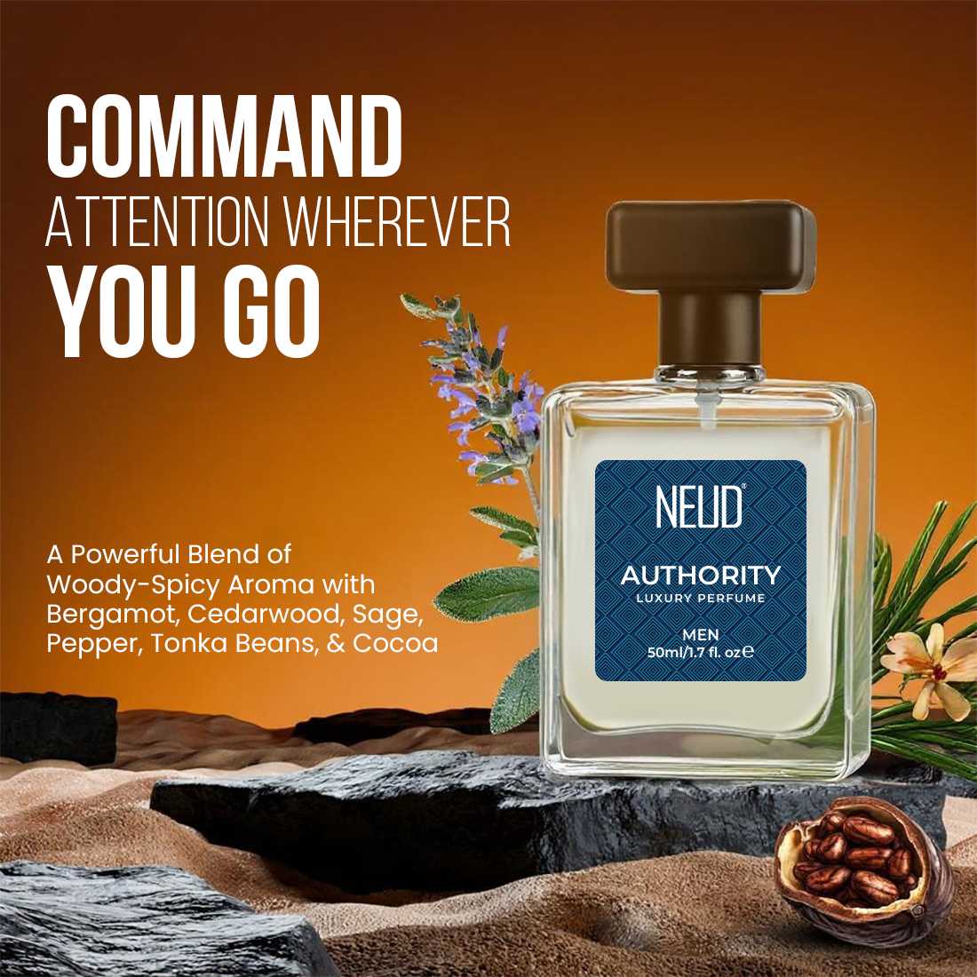 NEUD Luxury Perfume Gift Set for Men 3x50ml - Long-Lasting Strong Fragrances for Daily and Party Use