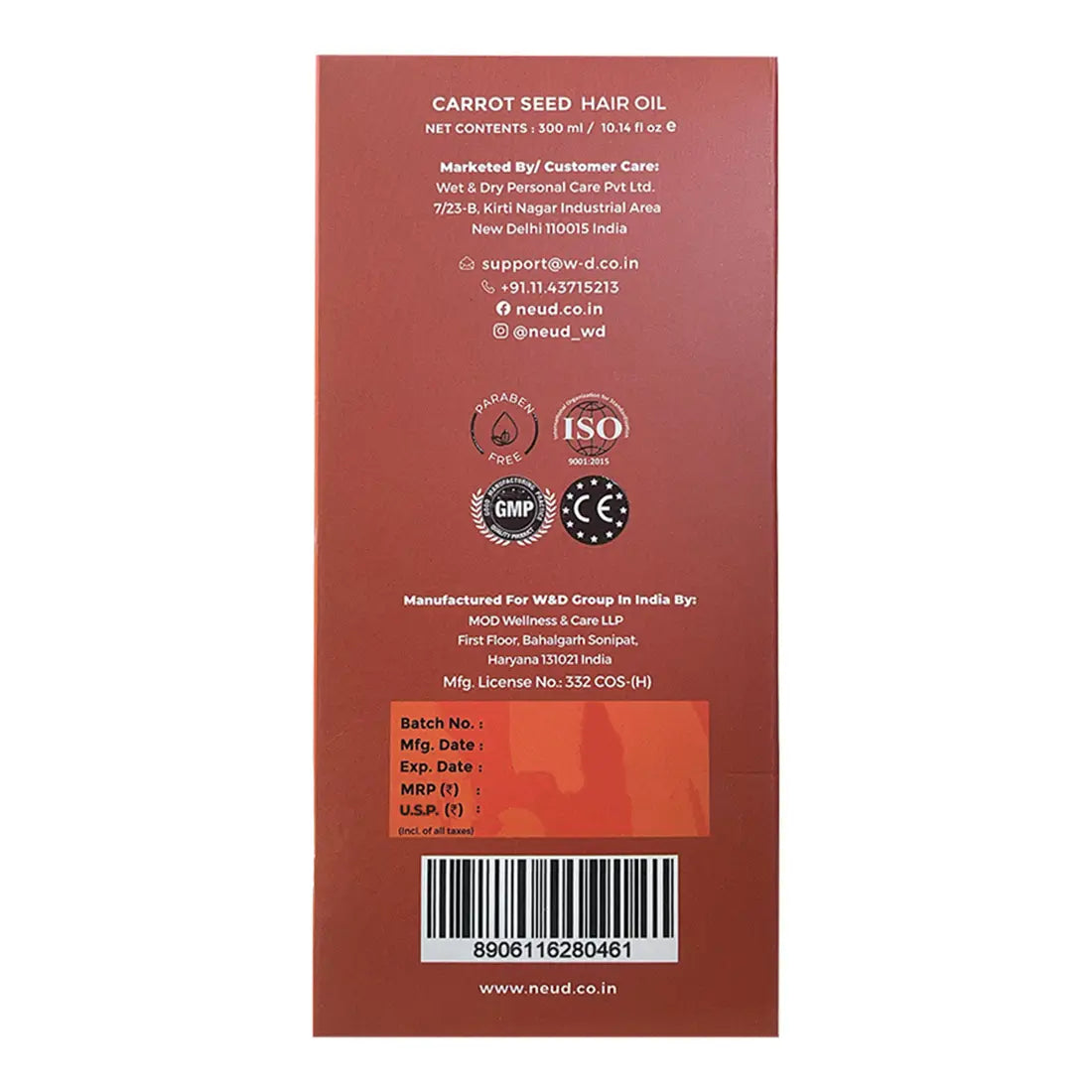 NEUD Carrot Seed Hair Oil for Hair Growth & Deep Nourishment