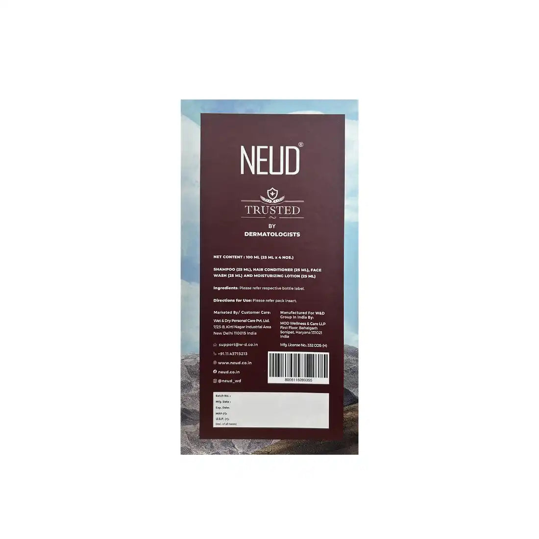 NEUD Goat Milk Premium Personal Care Kit for Men & Women (25ml x 4 Nos.)