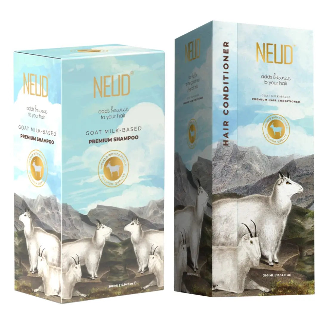 NEUD Goat Milk Shampoo & Hair Conditioner Combo for Men & Women