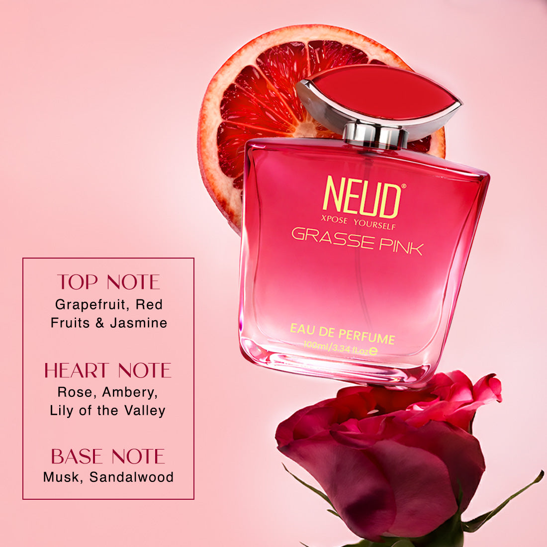 NEUD Grasse Pink Luxury Perfume for Modern Women Long Lasting EDP - 100ml