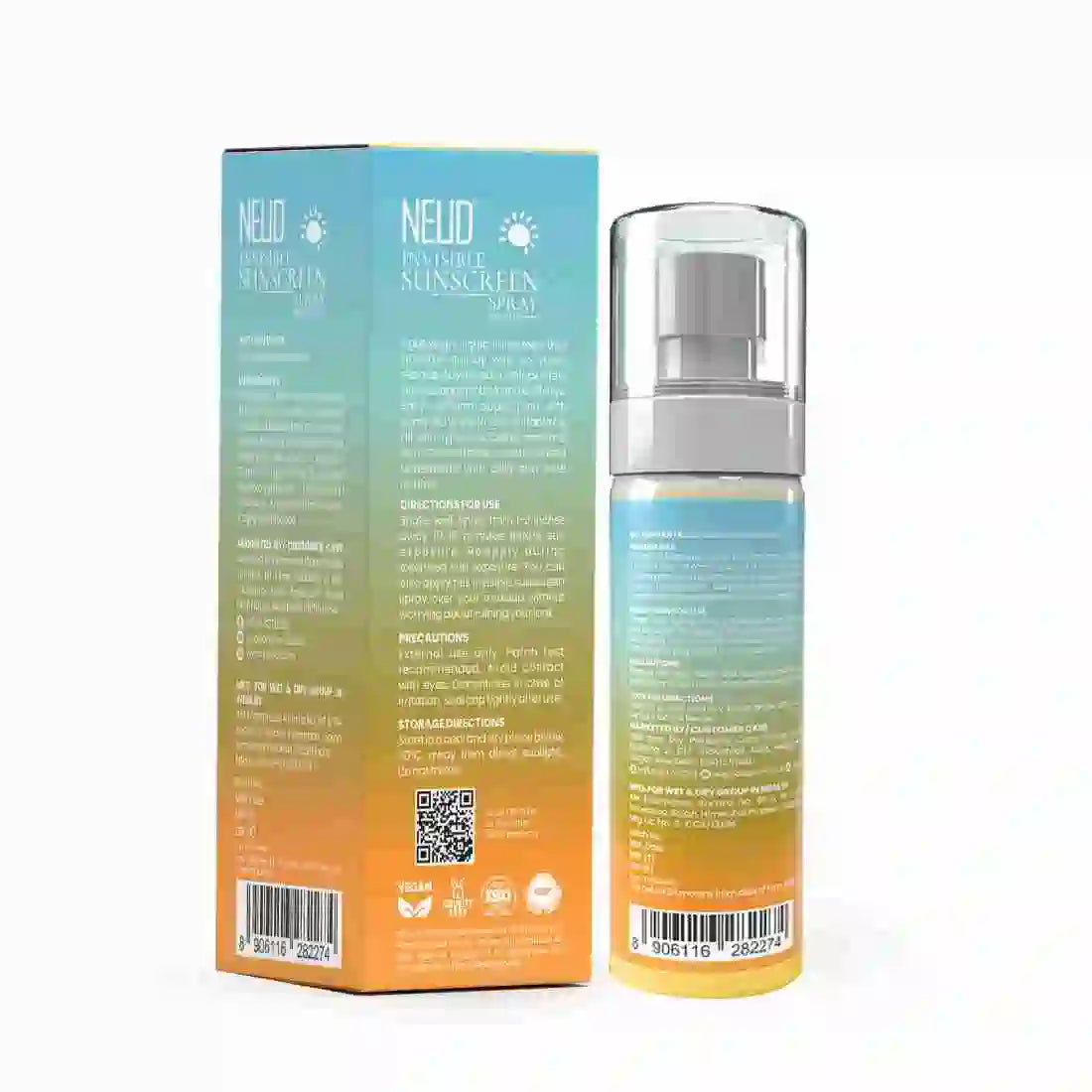 NEUD Invisible Sunscreen Spray with SPF 50++++ For Sun Protection Over Makeup, Ultra-Light, No White Traces - 100ml