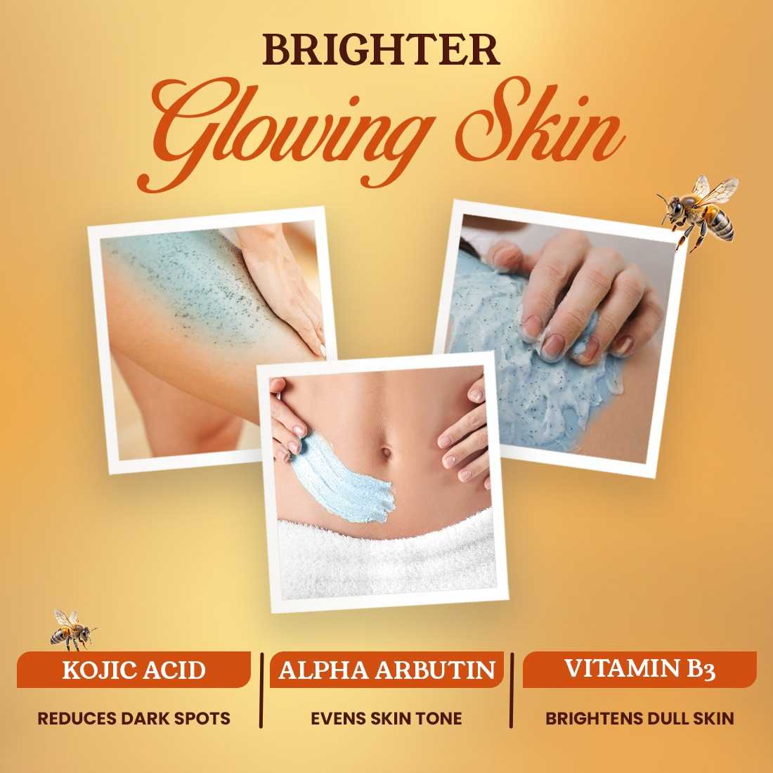 NEUD Gentle Exfoliating Scrub with Manuka Honey, Kojic Acid and Alpha Arbutin for Naturally Clear Skin - 100g