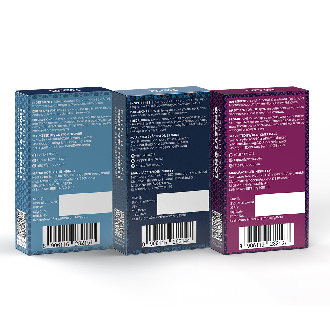 NEUD Luxury Perfume Gift Set for Men 3x50ml - Long-Lasting Strong Fragrances for Daily and Party Use