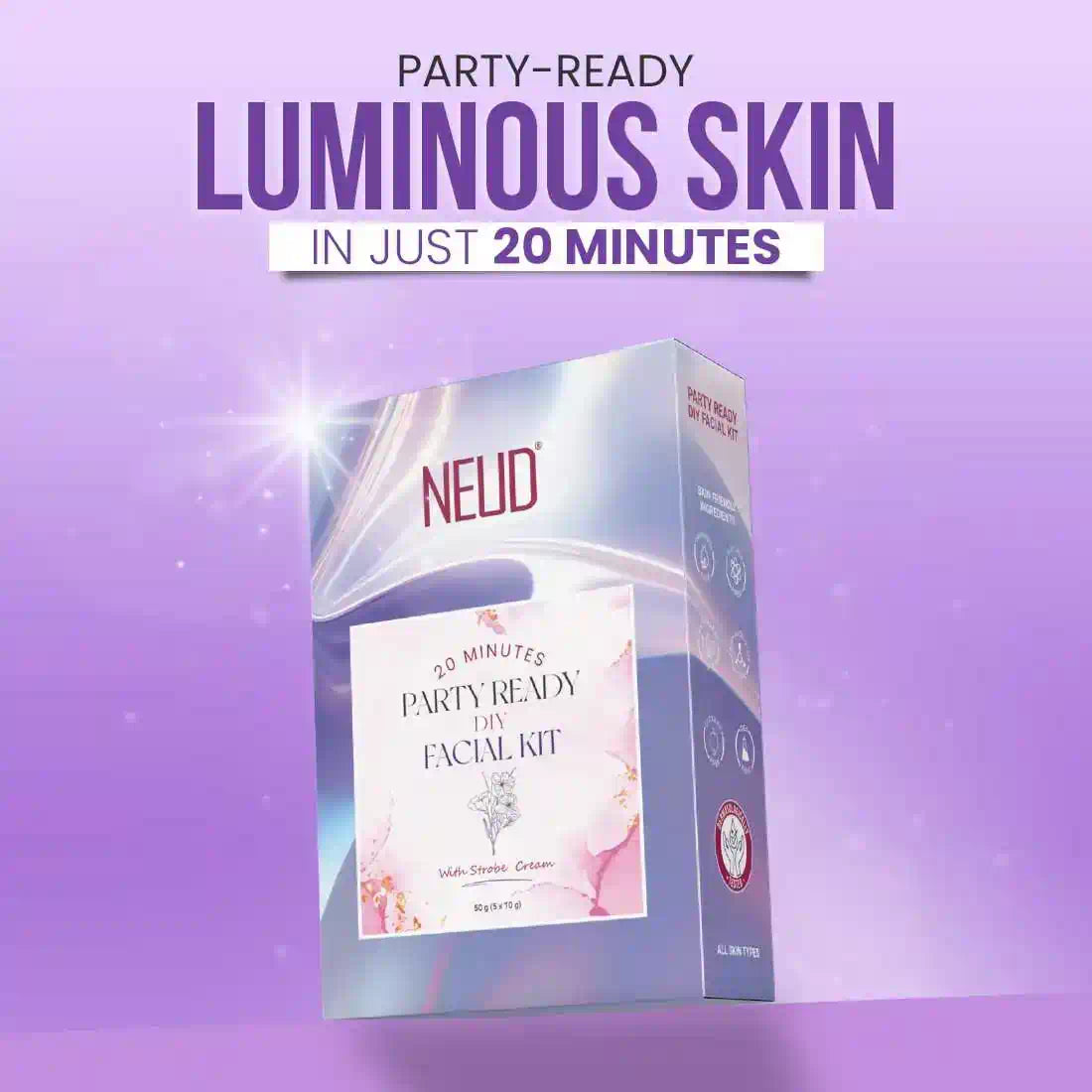 NEUD Party-Ready DIY Facial Kit with Strobe Cream for Fabulous Glow at Home - 50g