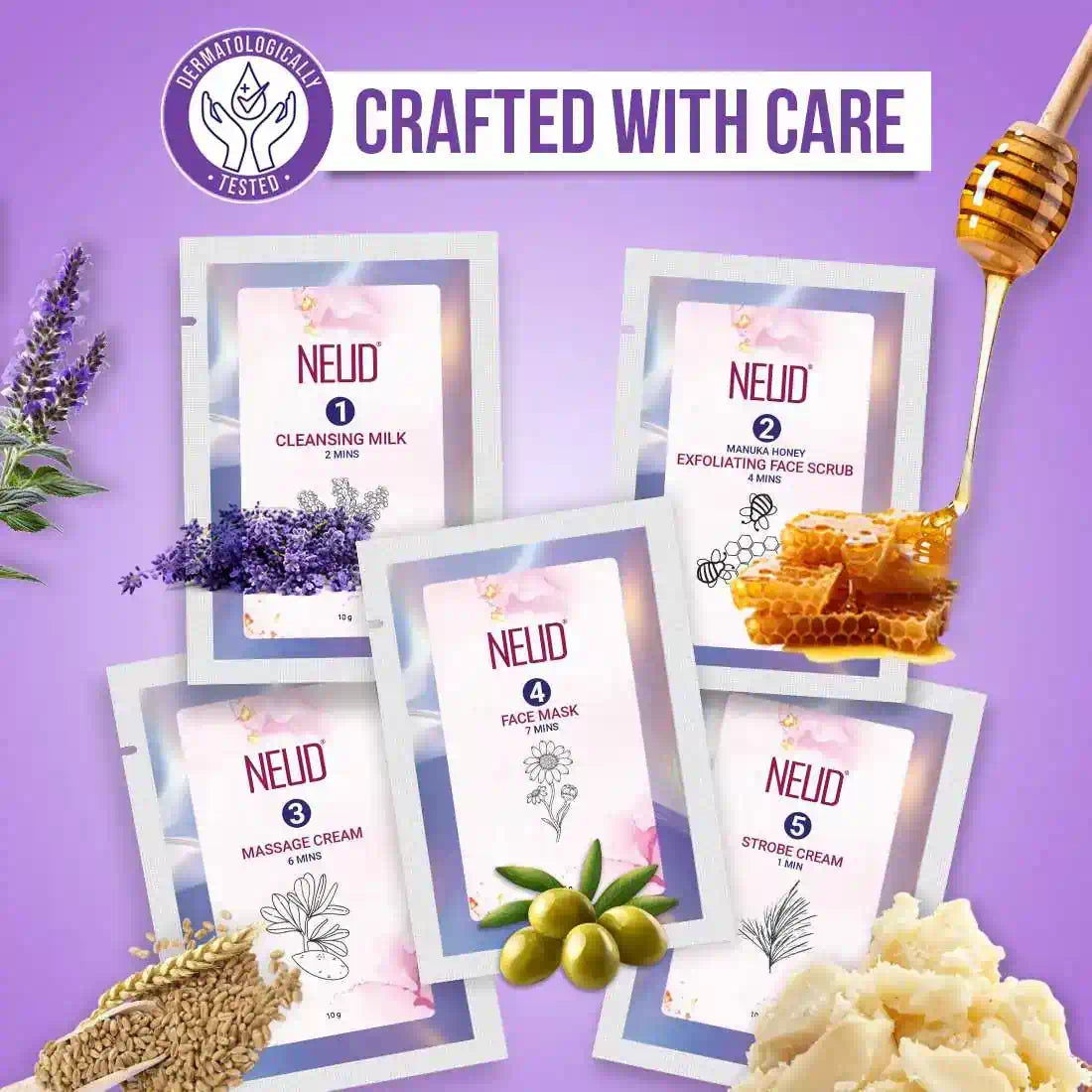 NEUD Party-Ready DIY Facial Kit with Strobe Cream for Fabulous Glow at Home - 50g