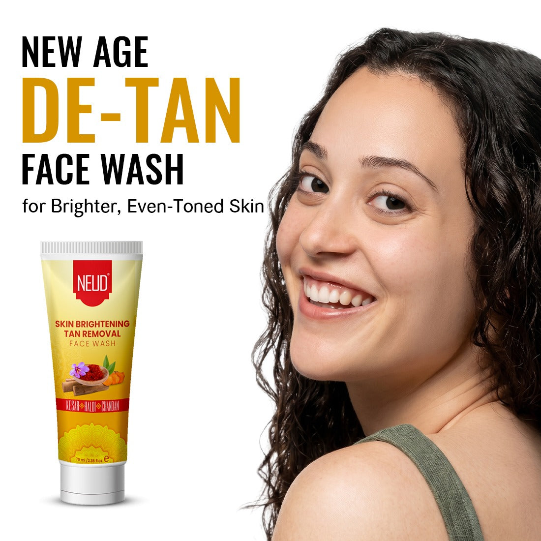 NEUD Skin Brightening Tan Removal Face Wash for Men and Women - 70ml
