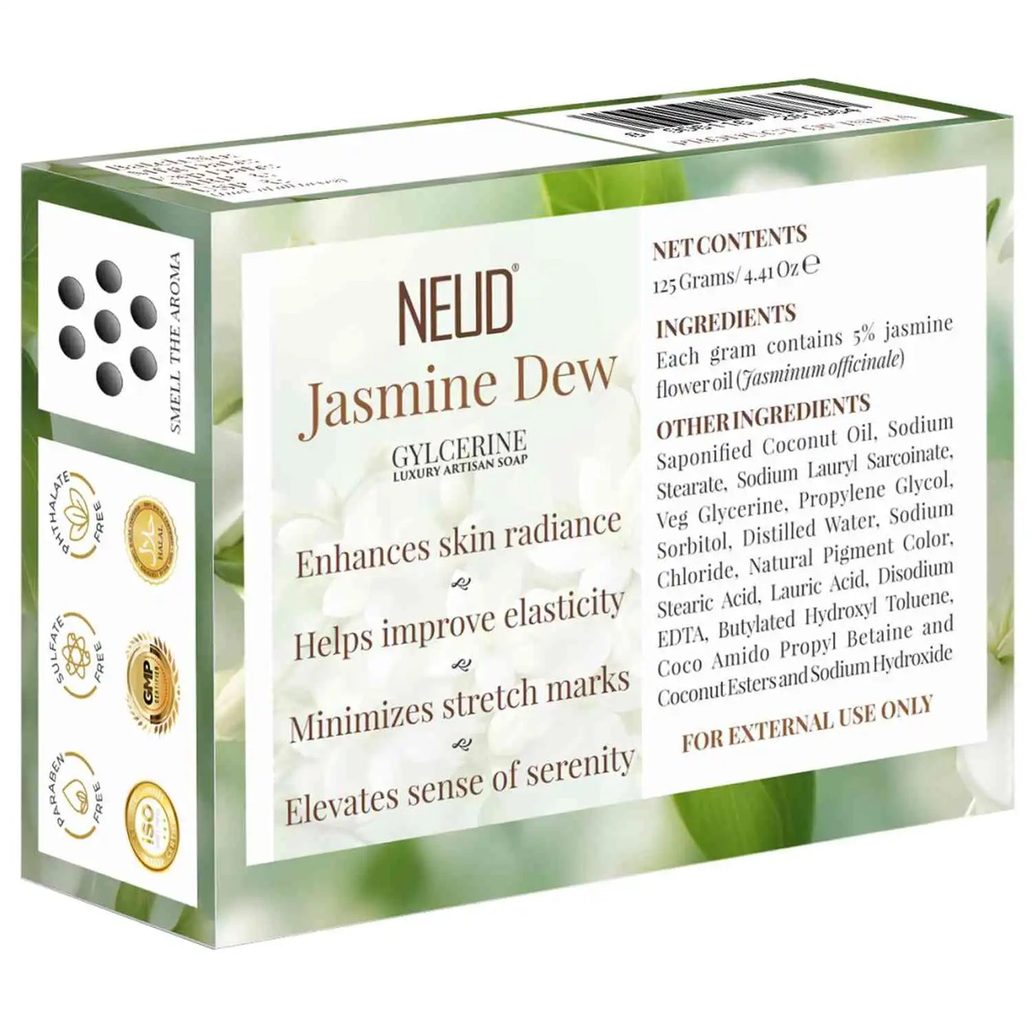 NEUD Jasmine Dew Glycerine Luxury Artisan pH-Balanced Handmade Soap 125g