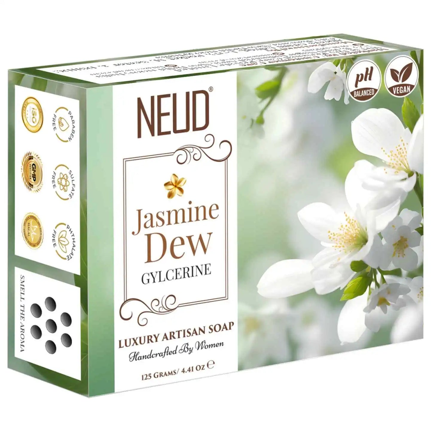 NEUD Jasmine Dew Glycerine Luxury Artisan pH-Balanced Handmade Soap 125g