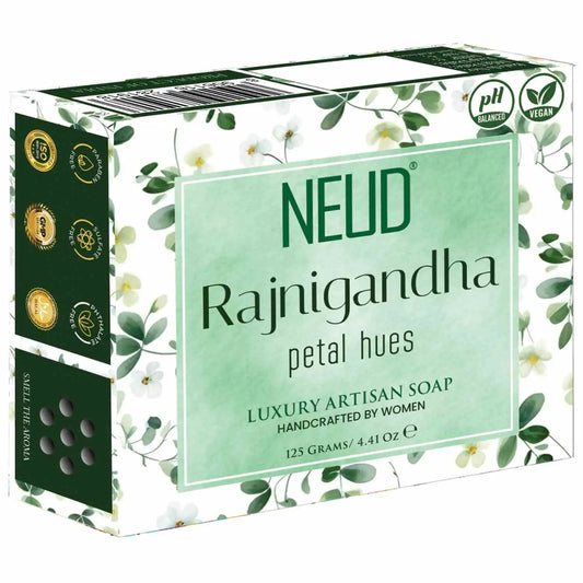 NEUD Rajnigandha Petal Hues Luxury Artisan pH Balanced Vegan Handmade Soap With Tuberose - 125g