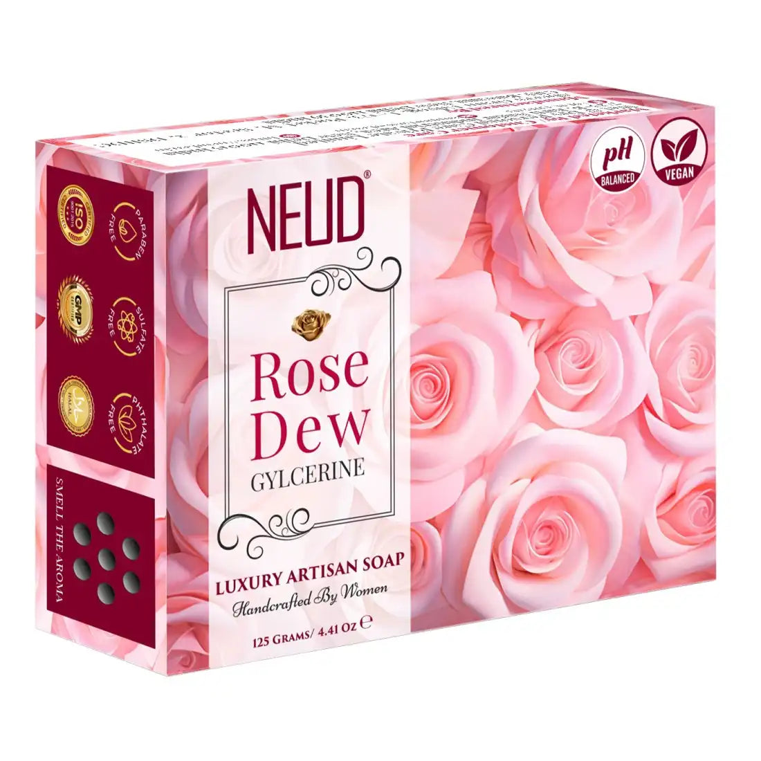 NEUD Rose Dew Glycerine Luxury Artisan pH-Balanced Handmade Soap 125g