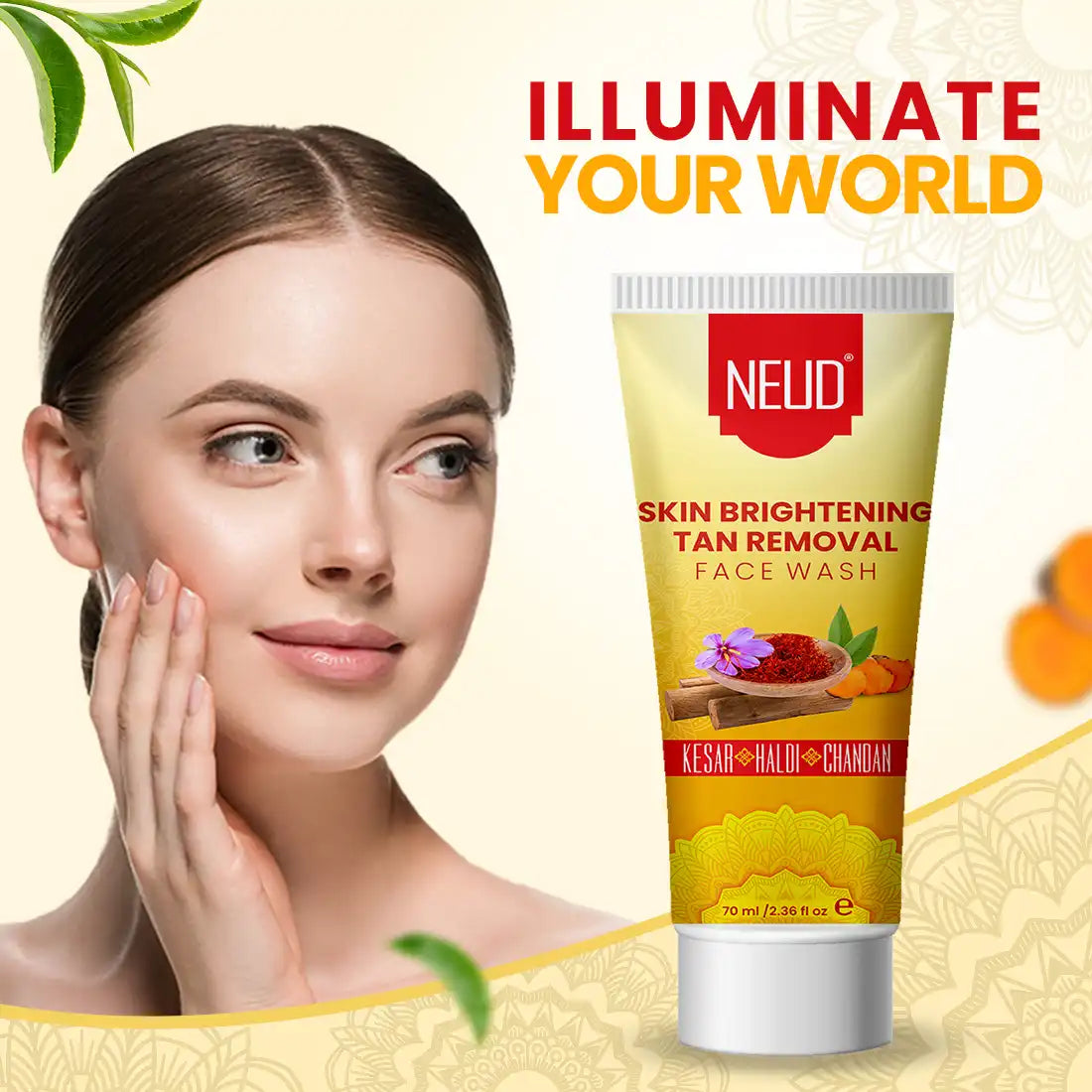 NEUD Skin Brightening Tan Removal Face Wash for Men and Women - 70ml