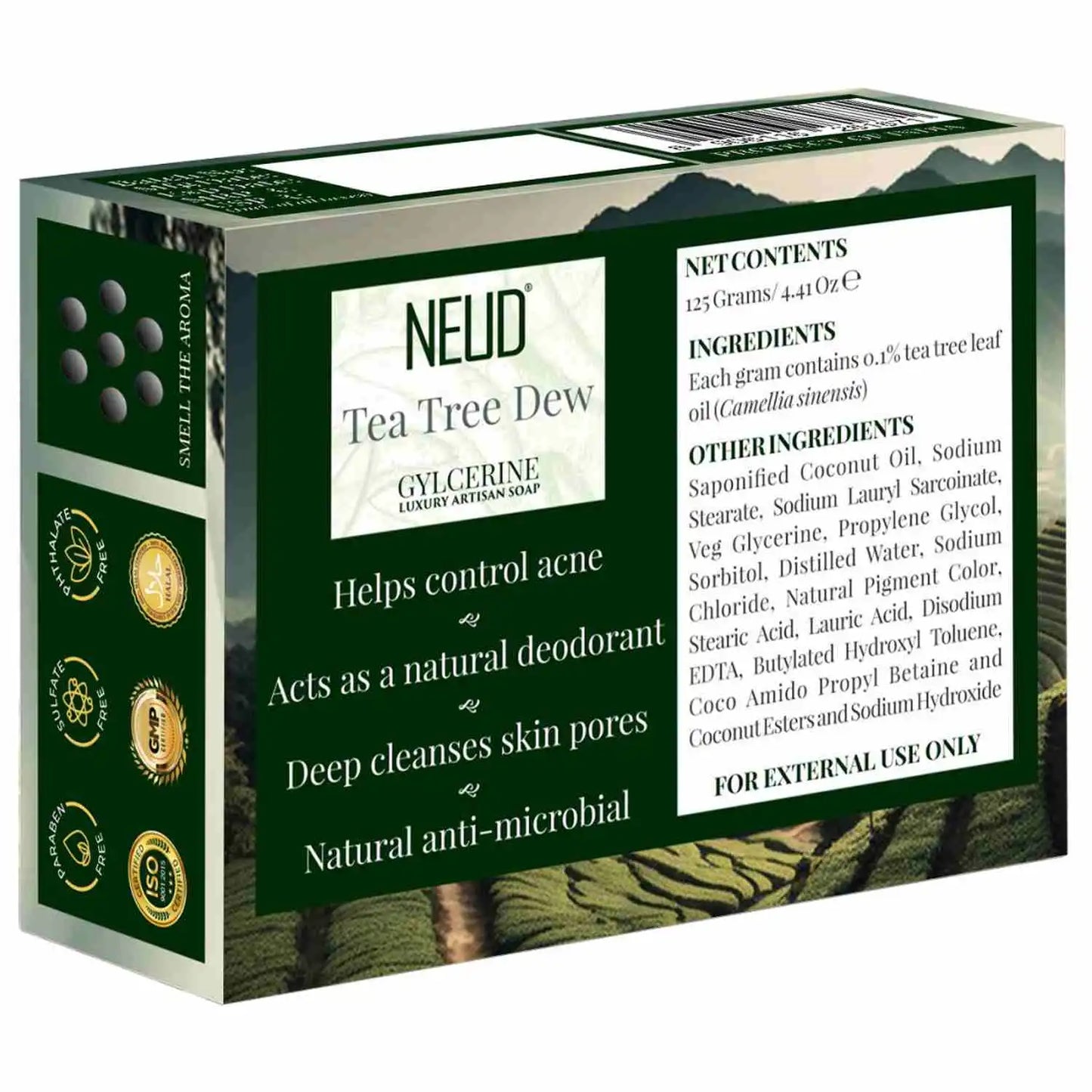 NEUD Tea Tree Dew Glycerine Luxury Artisan pH-Balanced Handmade Soap 125g