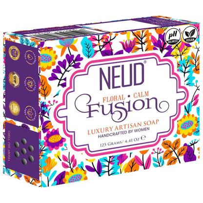 NEUD Floral Calm Fusion Luxury Artisan pH Balanced Handmade Soap With Sugandha, Mogra and Patchouli - 125g