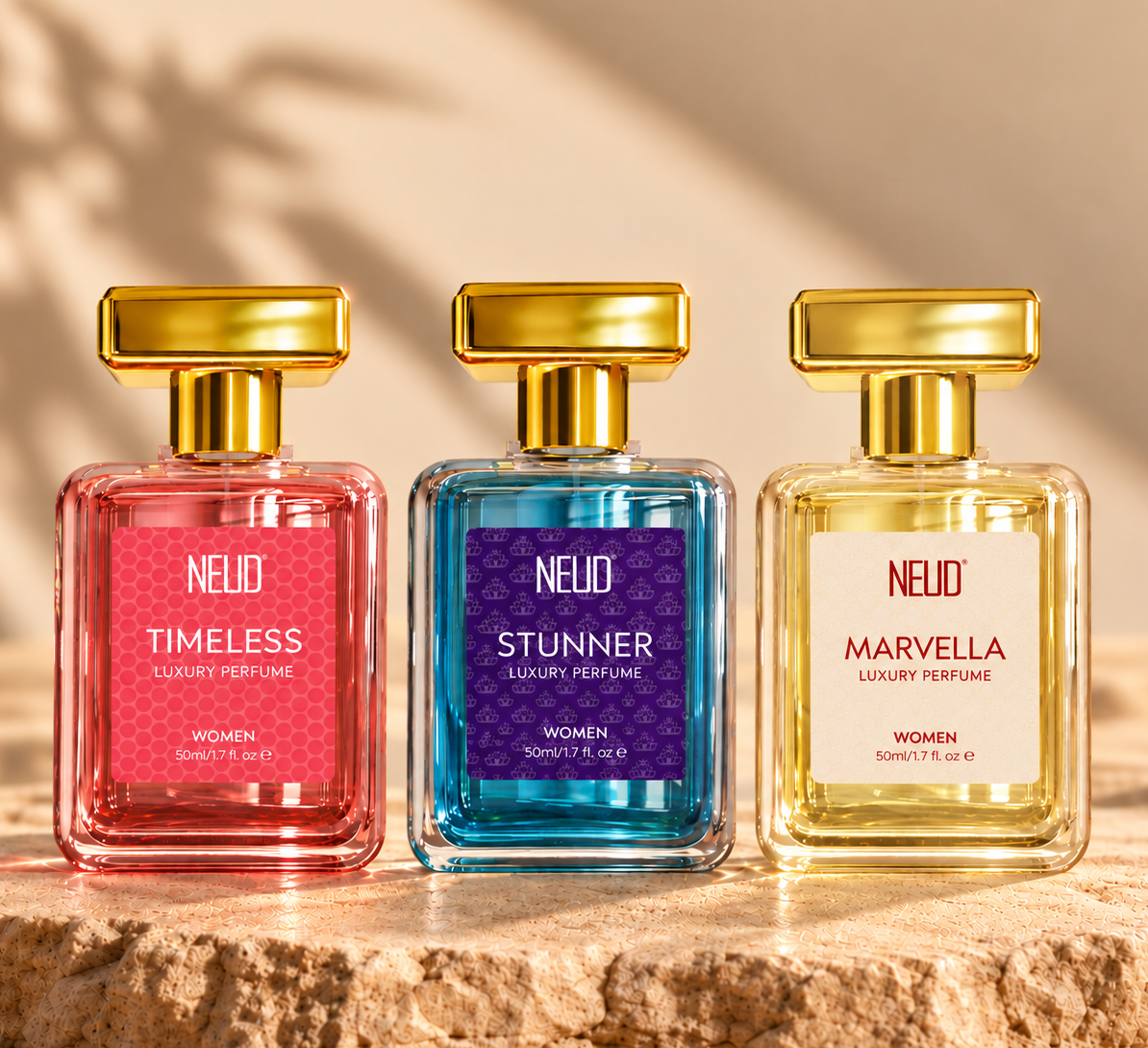 NEUD Luxury Perfume Gift Set for Women 3x50ml - Long-Lasting Strong Fragrances for Daily and Party Use