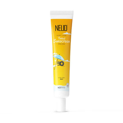NEUD Dewy Look Tinted Sunscreen with SPF 50++++ and Hyaluronic Acid, Ultra-Light, No White Cast - 50ml