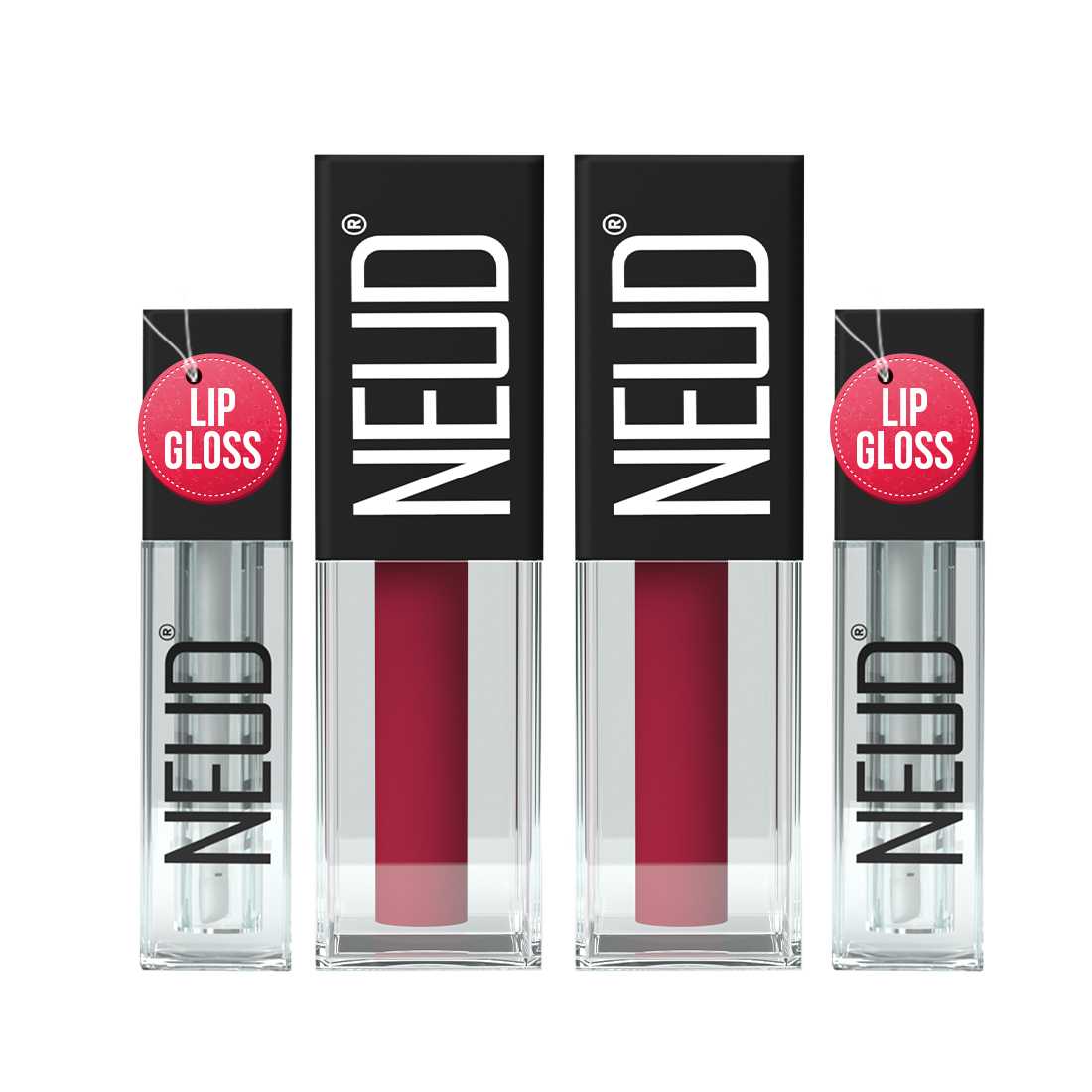 NEUD Matte Liquid Lipstick Peachy Pink with Jojoba Oil, Vitamin E and Almond Oil - Smudge Proof 12-hour Stay Formula with Free Lip Gloss