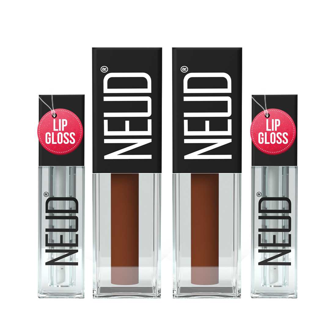 NEUD Matte Liquid Lipstick Oh My Coco with Jojoba Oil, Vitamin E and Almond Oil - Smudge Proof 12-hour Stay Formula with Free Lip Gloss
