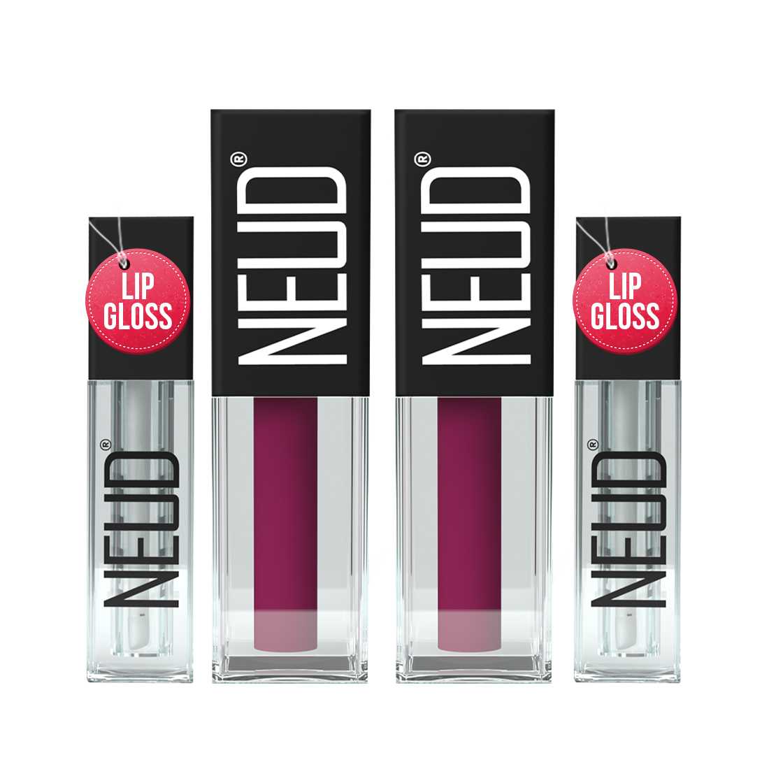 NEUD Matte Liquid Lipstick Mauve-a-licious with Jojoba Oil, Vitamin E and Almond Oil - Smudge Proof 12-hour Stay Formula with Free Lip Gloss