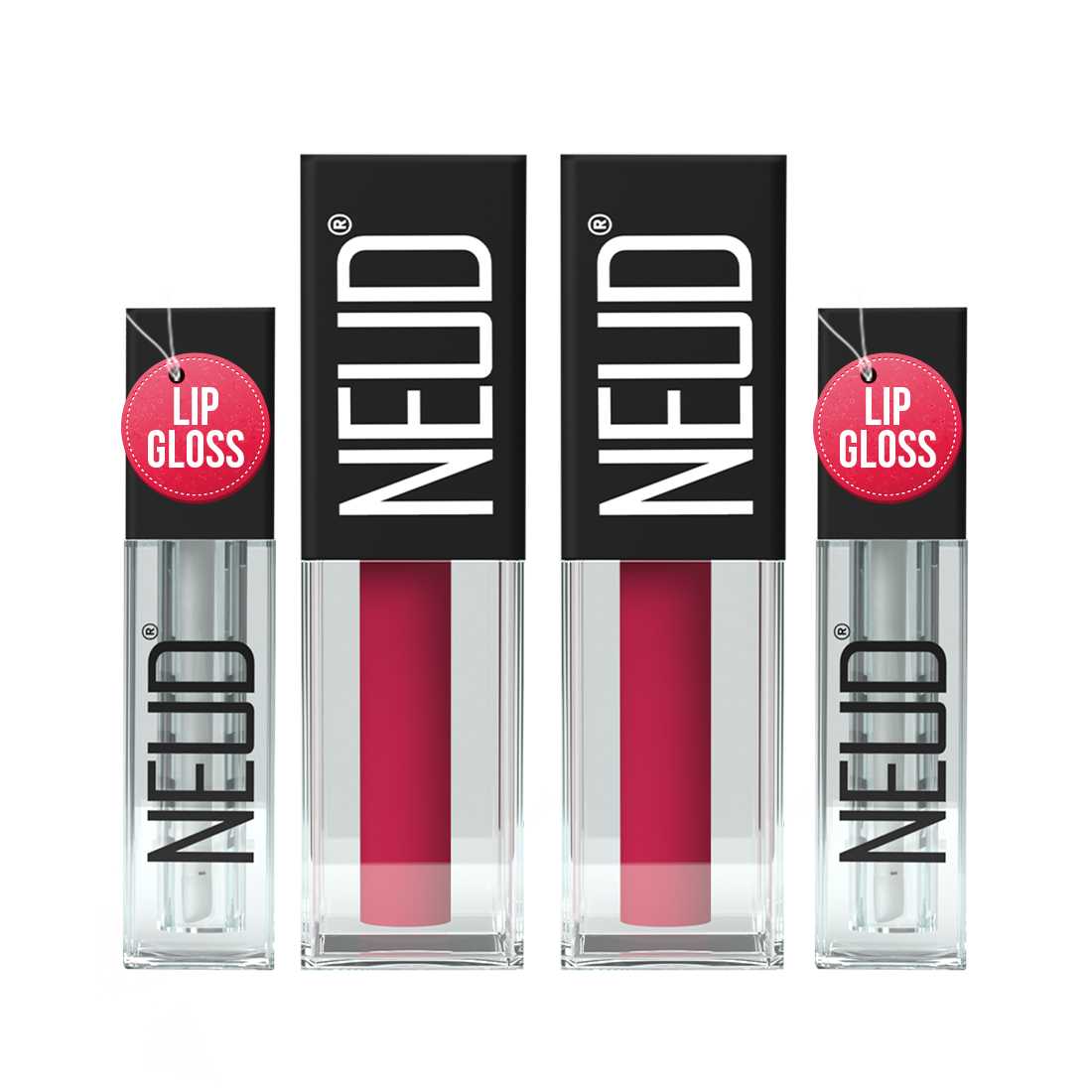 NEUD Matte Liquid Lipstick Hottie Crush with Jojoba Oil, Vitamin E and Almond Oil - Smudge Proof 12-hour Stay Formula with Free Lip Gloss