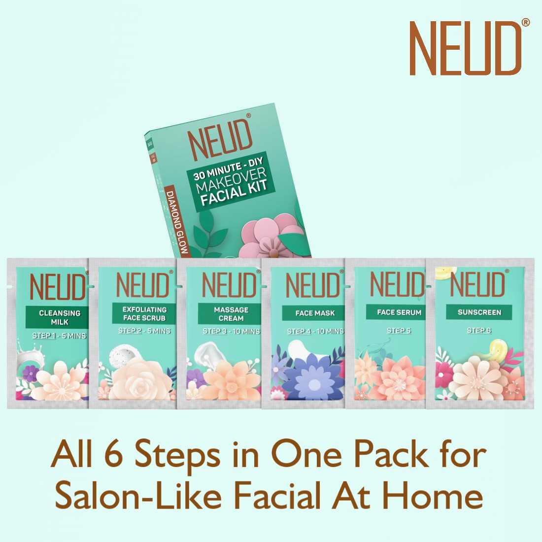 NEUD 6-Step DIY Makeover Facial Kit for Salon-Like Glow at Home