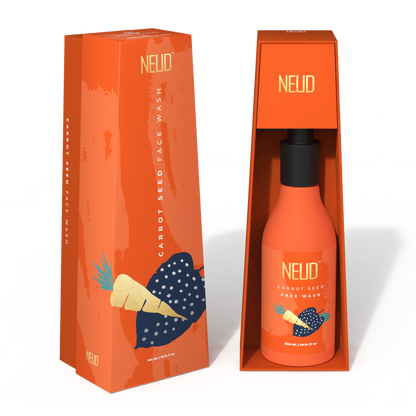 NEUD Carrot Seed Premium Face Wash for Men & Women - Get Free Zipper Pouch