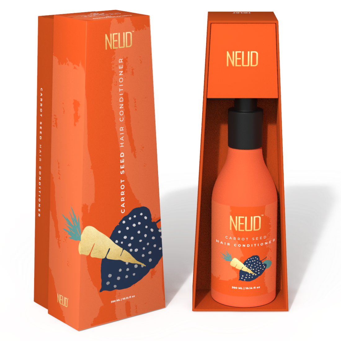 NEUD Carrot Seed Premium Hair Conditioner for Men & Women - Get Zipper Pouch Free