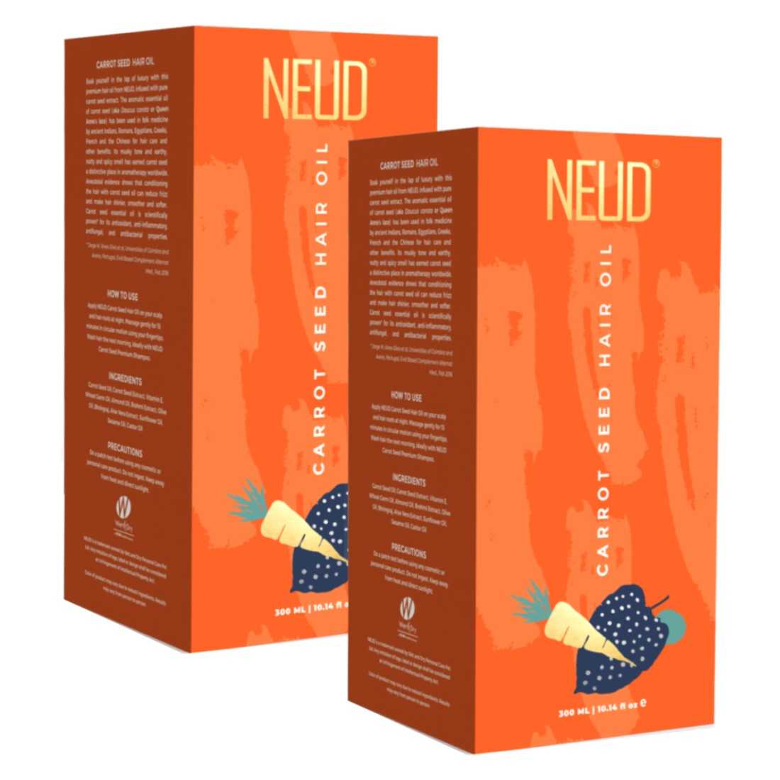 NEUD Carrot Seed Premium Hair Oil for Men & Women - 300ml