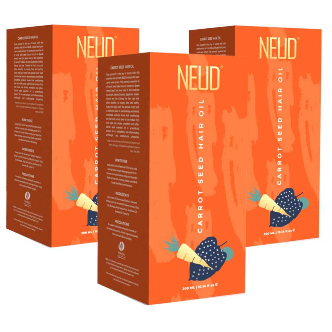 NEUD Carrot Seed Premium Hair Oil for Men & Women - 300ml